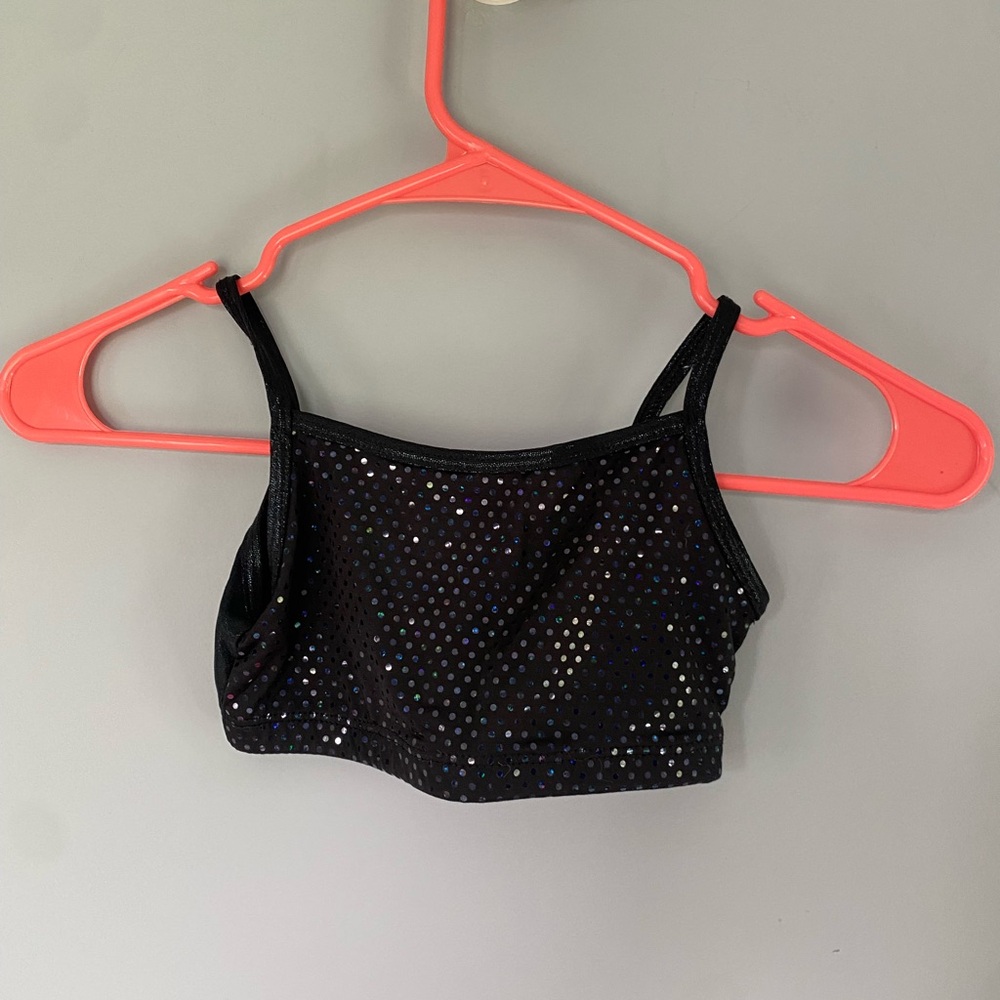 Sparkly Black Kids Dance Top